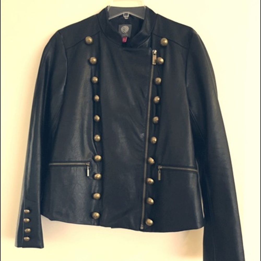 Vince Camuto Black Leather Jacket Size S